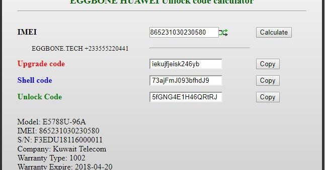 Huawei V4 And V5 Unlock Code Calculator